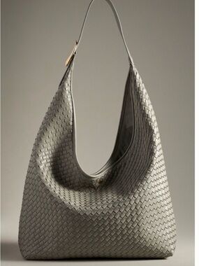 Anthropologie Love Knot Slouchy Woven Hobo Bag in Gray